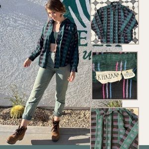 [SOLD] Vintage patterned, button-up top (made in India)